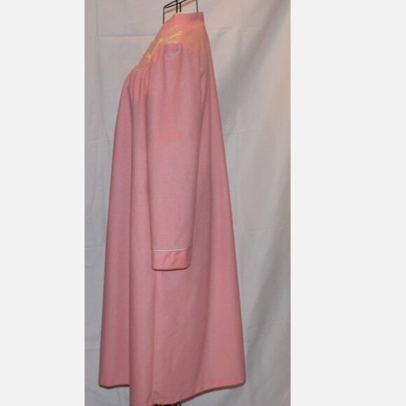 Vintage Peach Pink Pullover Robe Wolverine Front Zip L/XL White Accent Trim - Picture 4 of 5